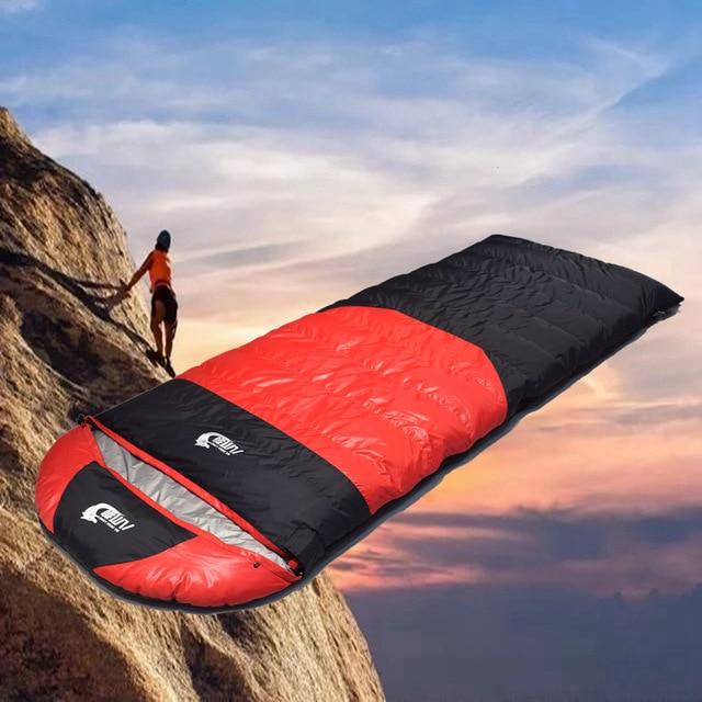 Winter ultra light warm adult envelope 95% white goose down sleeping bag with compression bag, suitable for backpacking camping windfallheights