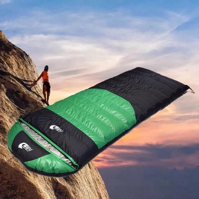 Winter ultra light warm adult envelope 95% white goose down sleeping bag with compression bag, suitable for backpacking camping windfallheights
