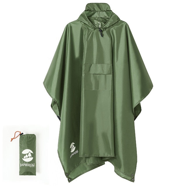 Hooded Rain Poncho Waterproof Raincoat Jacket for Men Women Adults windfallheights