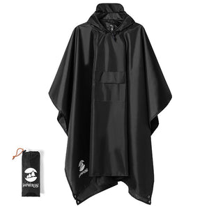 Hooded Rain Poncho Waterproof Raincoat Jacket for Men Women Adults windfallheights