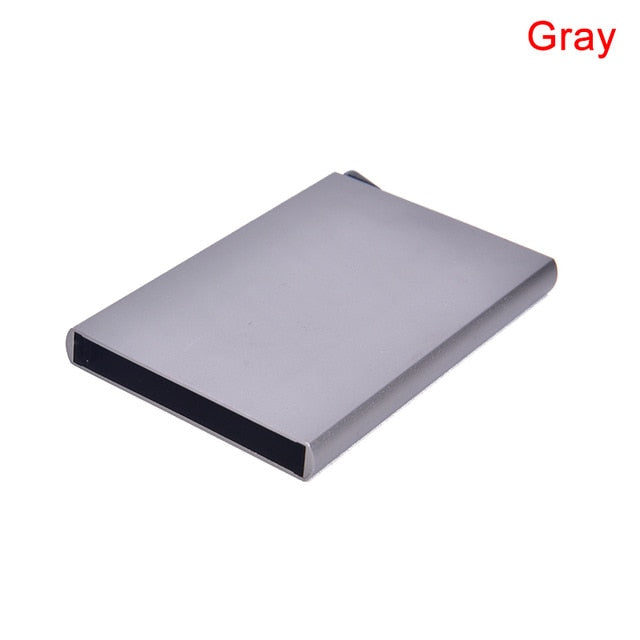 Quality Stainless Steel Credit Card Holder Men Slim Anti Protect Travel ID Cardholder Women Rfid Wallet Metal Case Porte Carte windfallheights