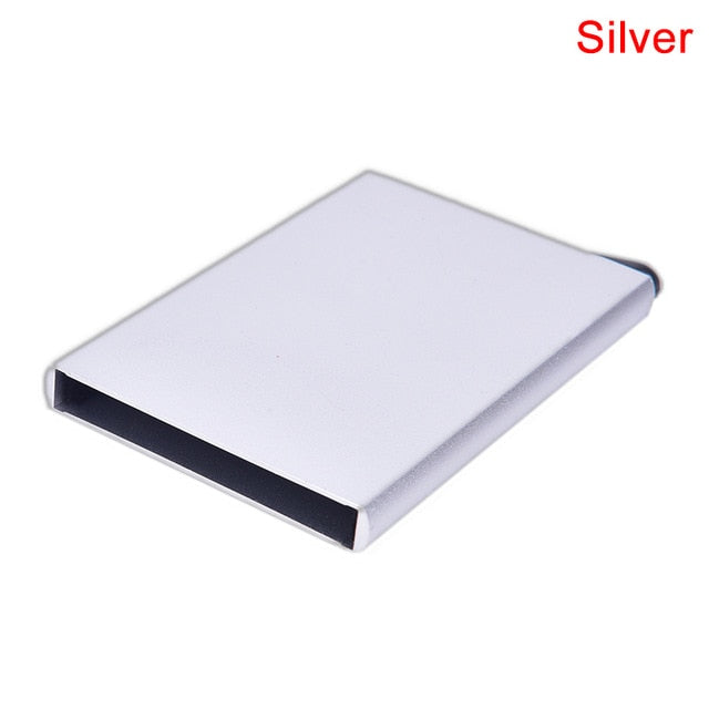 Quality Stainless Steel Credit Card Holder Men Slim Anti Protect Travel ID Cardholder Women Rfid Wallet Metal Case Porte Carte windfallheights