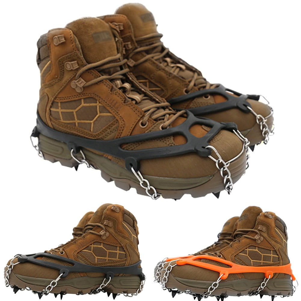 Snow Non Slip Climbing Crampons Cleats Shoe Cover Ice Gripper For Spikes Hiking Winter Manganese Steel Outdoor Cleats Overshoes windfallheights