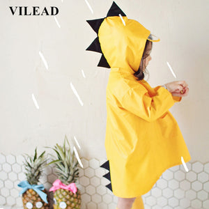 VILEAD Cute Dinosaur Polyester Baby Raincoat Outdoor Waterproof Rain Coat Children Impermeable Poncho Boy Girl Rain Jacket Gift windfallheights