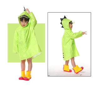 VILEAD Cute Dinosaur Polyester Baby Raincoat Outdoor Waterproof Rain Coat Children Impermeable Poncho Boy Girl Rain Jacket Gift windfallheights