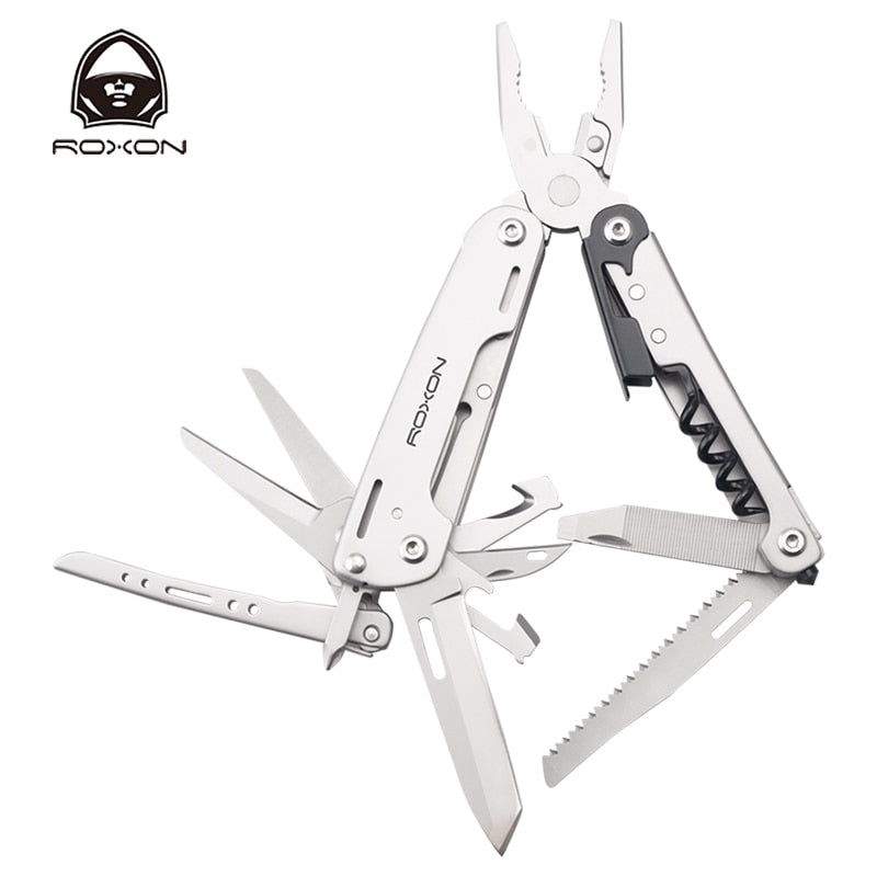 ROXON S801S 16-in-1 Multitool Pliers-Pocket knife, scissors, wire cutter, screwdriver, Bits Group, EDC tool, Survival, Camping, windfallheights