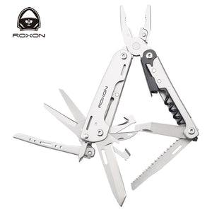 ROXON S801S 16-in-1 Multitool Pliers-Pocket knife, scissors, wire cutter, screwdriver, Bits Group, EDC tool, Survival, Camping, windfallheights