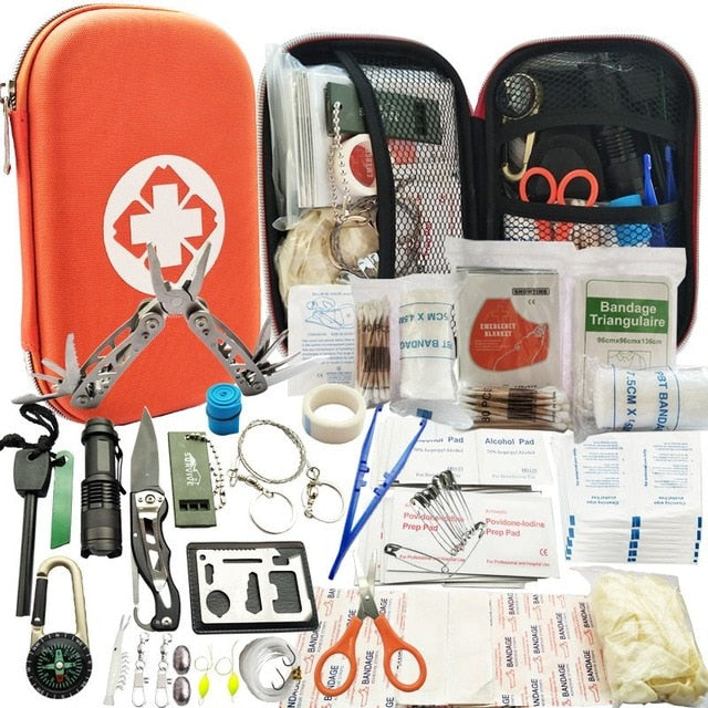 80 in 1 Outdoor survival kit Set Camping Travel Multifunction First aid SOS Emergency Supplies for Hunting too windfallheights