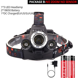 Powerful LED Headlight headlamp 5LED T6 Head Lamp Best For Camping, fishing windfallheights