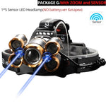 Powerful LED Headlight headlamp 5LED T6 Head Lamp Best For Camping, fishing windfallheights