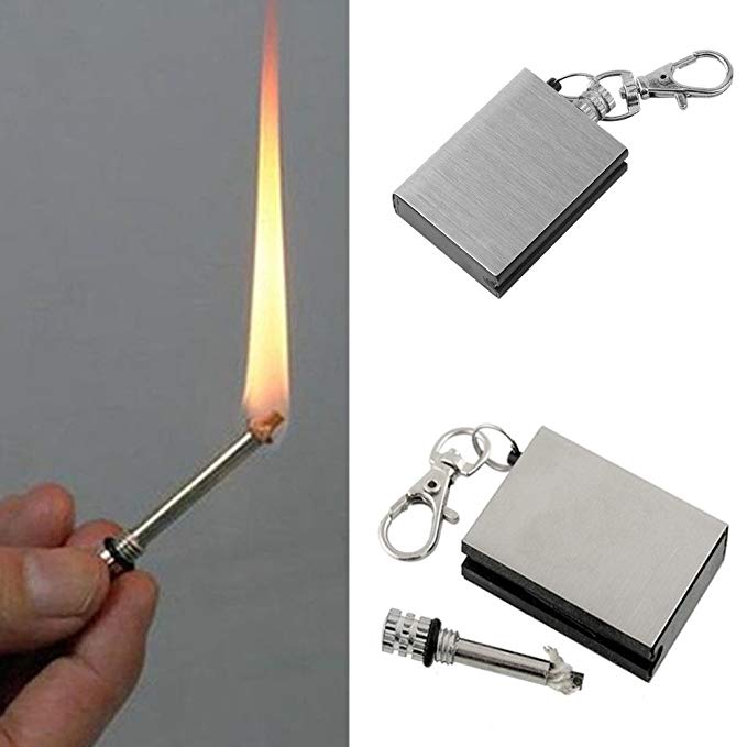 Outdoor Survival Tool Flint Fire Starter Permanent Match Lighter Striker Keychain Portable Thousands of times Key Chain Kit windfallheights