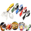 Portable Picnic camp spoon fold Spork fork flatware tableware knife cutlery Bottle can opener multitool multi tool utensil windfallheights