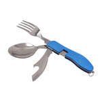 Portable Picnic camp spoon fold Spork fork flatware tableware knife cutlery Bottle can opener multitool multi tool utensil windfallheights