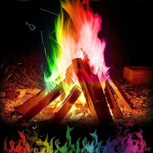 10g/15g/25g Magic Fire Colorful Flames Powder Bonfire Sachets Pyrotechnics Magic Trick Outdoor Camping Hiking Survival Tools windfallheights