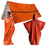 3pcs Set Emergency Shelter Outdoor Waterproof Thermal Blanket Rescue Camping SOS Sleeping Bag Survival Tube Tent Set with Poncho windfallheights