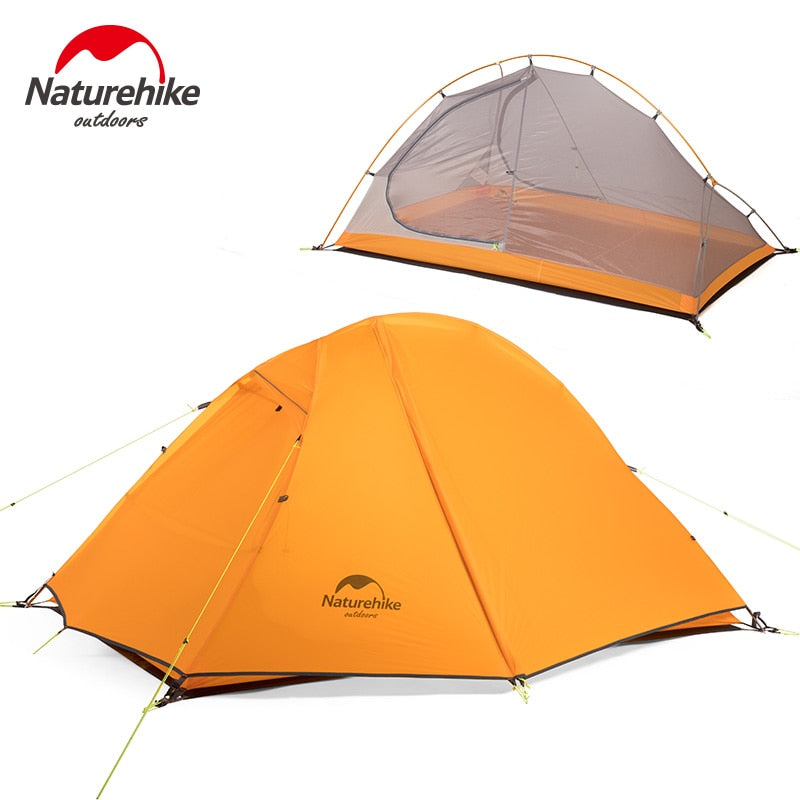 NatureHike 1-2 Person Double Layer Ultralight Tent Outdoor Picnic 3 Seasons Waterproof Tent Camping 20D Silicon Tent NH18A180-D windfallheights