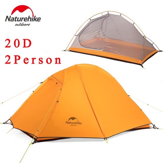 NatureHike 1-2 Person Double Layer Ultralight Tent Outdoor Picnic 3 Seasons Waterproof Tent Camping 20D Silicon Tent NH18A180-D windfallheights